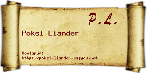 Poksi Liander névjegykártya